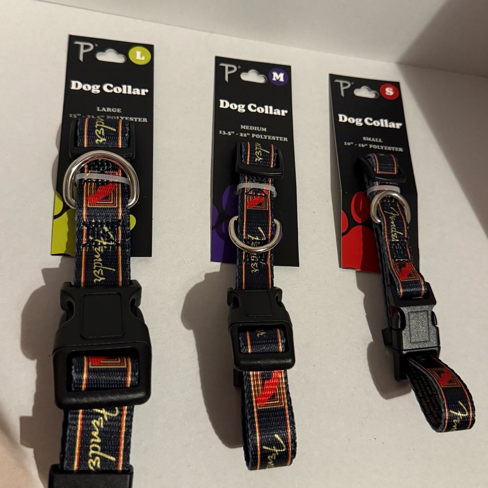 Fender Dog Collar - Black with Red and Yellow Highlights